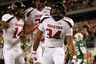 ARLINGTON, TX - NOVEMBER 26:  Kenny Williams #34 of the Texas Tech Red Raiders celebrates his touchdown against the Baylor Bears at Cowboys Stadium on November 26, 2025 in Arlington, Texas.  (Photo by Ronald Martinez/Getty Images)